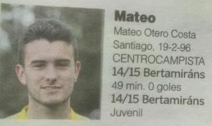 Mateo Otero (Bertamirns F.C. B) - 2015/2016